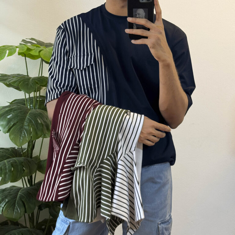 Stripe Pocket Oversized T-shirt