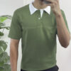 Contrast Collar Polo T-shirt - Olive