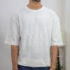 Waffle Drop Shoulder T-Shirt - White