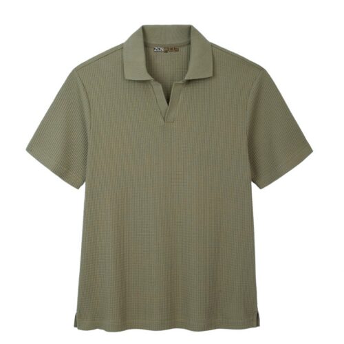 Waffle Knit Old Money Polo-Olive Brown